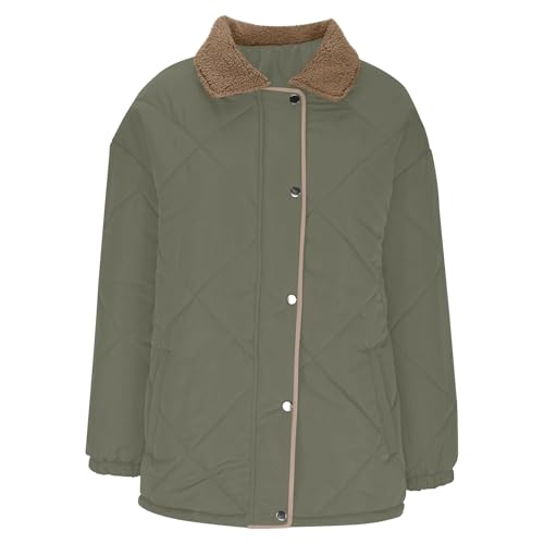 CFDRFGH Green Medium Fall Winter Jacket for Women 2024 – Warm, Lightweight, and Casual Puffer Style - Image 5