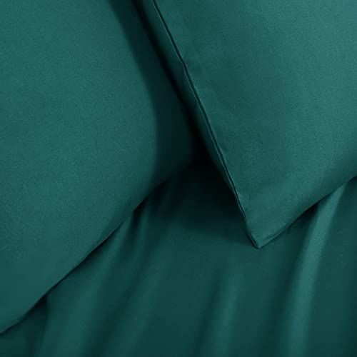 Image of Soft Pillow Covers 18 x 32 Inches - 100% Egyptian Cotton 400 Thread Count Set of 2 Pillow Cover Set Envelope Closure Hotel Quality Pillowcase - Teal Blue