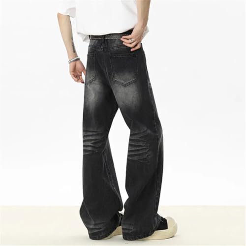 Men's Jeans Straight Leg Denim Pants Curved Trousers4