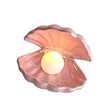 BESPORTBLE Shell Pearl Light LED Ceramic Pearl in Shell Light Clamshell Pearl Lamp Tabletop...