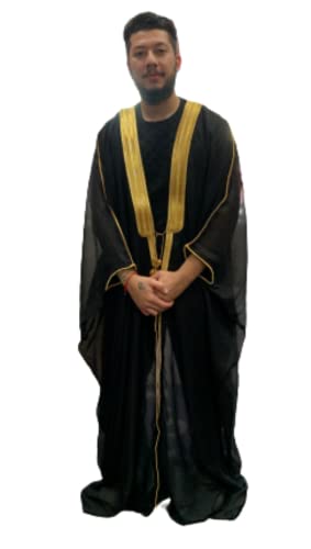 AL AMIRA Men’s Arabian Bisht Cloak Arab Dress Thobe Islam Robe Eid Jacket Wedding.