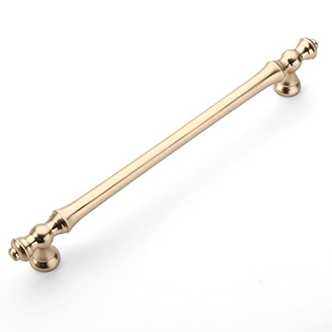 Amerdeco 10 sztuk uchwytów meblowych, szczotkowany mosiądz, 160 mm, rozstaw otworów, uchwyty do szuflad, złote, do szafek kuchennych, ciężki stop cynku, uchwyty do szafy, uchwyty do szuflad, klamki