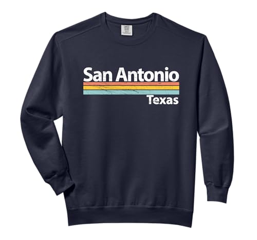 San Antonio Texas Retro Stripes Comfort Colors Sweatshirt