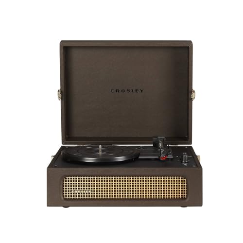 Crosley CR8017B-CO Voyager Tragbarer Plattenspieler Vintage aus Vinyl mit Bluetooth In Out und integrierten Lautsprechern, Kakao