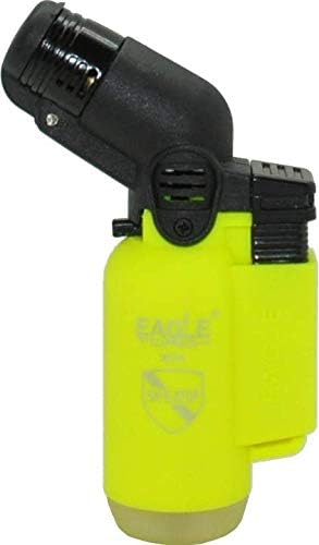 EAGLE TORCH Neon Color Mini Angle-Torch in yellow with flip cap open