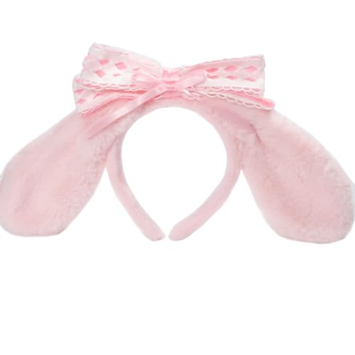 Chasing DreamsMRL Anime Plush Ears Headband Furry Bunny Ears Halloween Adults Costume Cosplay Fits for Women 18+ (Pink)