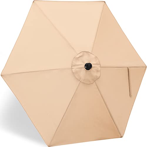Image of ABCCANOPY 7.5ft Outdoor Umbrella Replacement Top Suit 6 Ribs (Beige)