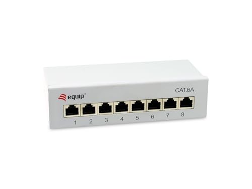 Panneau de brassage Cat 6A blindé avec 8 ports pour réseau Gigabit