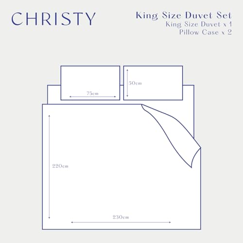 Christy 400TC King Size Duvet Cover Set | Ivory | 100% Cotton | Silky Smooth and Soft Bed Linen | Luxury 400 Thread Count King Size Quilt Cover Set - Image 4