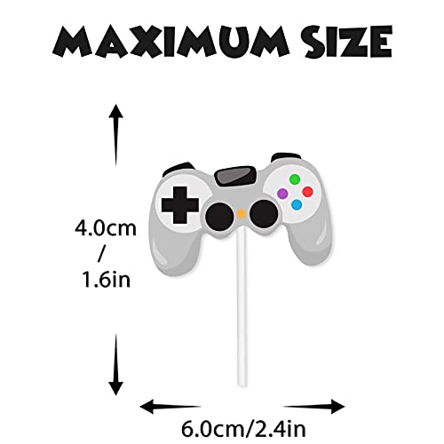 18Pcs Glitter Dessert Cupcake Topper Colorful Teenager Video Game Controller Theme Decor Supplies Baby Shower Boys Girls Happy Birthday Decorations #TOP3