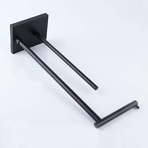 Gerzwy Bathroom Toilet Paper Holder Stand With Reserve, Modern Tissue Roll Holder Sus304 Stainless Steel Rustproof Freestanding, Matte Black Dzy003-Bk #TOP6
