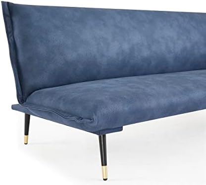 Home Detail 3 Seater Sofa Bed Fabric Padded Gold Tipped Black Leg Clic-Clac