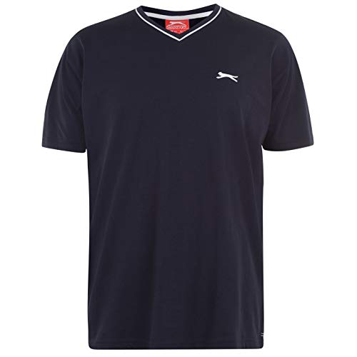 Slazenger - Camiseta de manga corta con cuello en V para hombre azul XXXXL