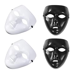 KSBBHDS Maschera da 4 pezzi, maschera in maschera, maschera di carnevale, maschera per il viso, accessorio di scena, maschera per mascheratura, accessorio di scena (nero, bianco)