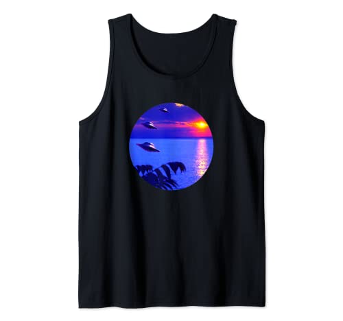 Teebaranic - UFOs tropicales de atardecer de Hawaii Camiseta sin Mangas