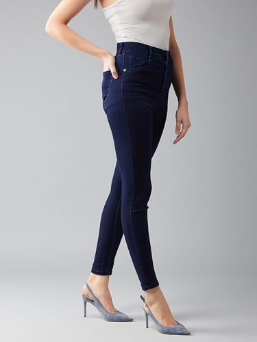 Image of Dolce Crudo Women's Skinny High Rise Bleached Cropped Stretchable Denim Jeans