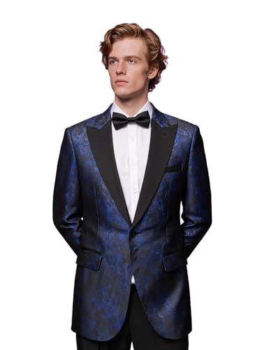 Men's 2 Piece Suit Slim Fit Shimmering Peak Lapel Suit One Button Party Wedding Tuxedo Suits Blazer Jacket Pants Set3