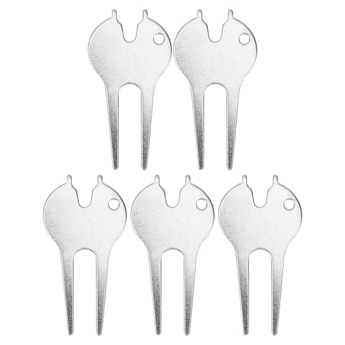 Outil de réparation de divot de golf en métal Toddmomy argenté en lot de 5 pièces