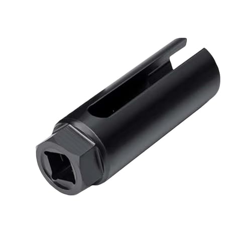Tibemi O2センサーソケット O2酸素センサー 車用酸素センサースペーサー 22mm 差込角9.2mm 六角ディープソケット 滑り止め 丈夫 高硬度 耐油 汎用 自動車修理用具 酸素センサー取り外しレンチ 交換 専用工具 ブラック-1個入り
