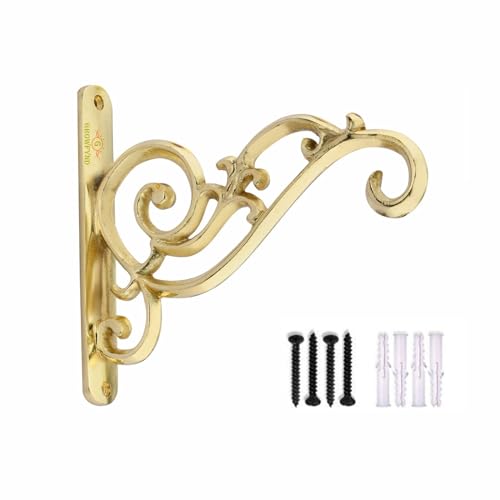 Image of Metal Wall Hook Hanging Plant Bracket | Wall Bracket Decorative Straight Plant Hanger for Pots, Bird Feeders, Planters, Lanterns, Cotton, Wind Chimes Indoor Outdoor (Pack of 1)