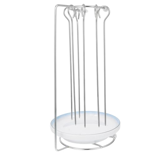 Soporte para brochetas Toddmomy vertical de acero inoxidable con bandeja 2