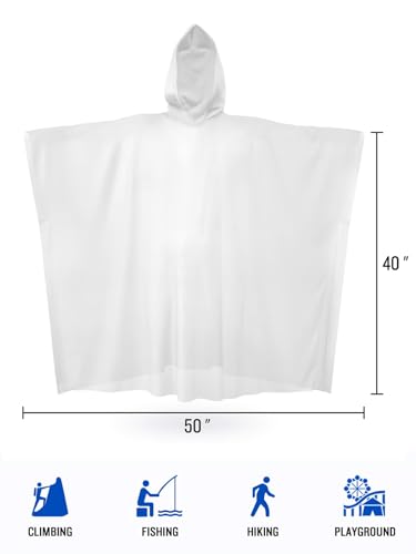 Image of SaphiRose Disposable Rain Ponchos Emergency Clear Poncho