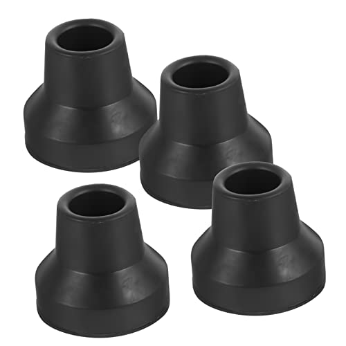 Healeved 2sets Heavy Duty Quad Cane Pads Non-Slip Crutch Tips Rubber Cane Feet for Stabilizing Poles Crutches 4pcs*2