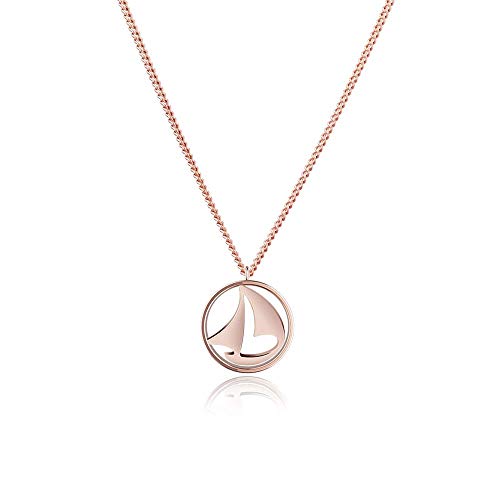 PAUL HEWITT Halskette Damen Sail Away aus Edelstahl in IP Roségold mit Segelschiff