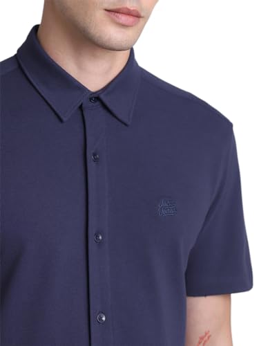 Image of JACK & JONES Men's Cotton Solid Slim Fit Shirt