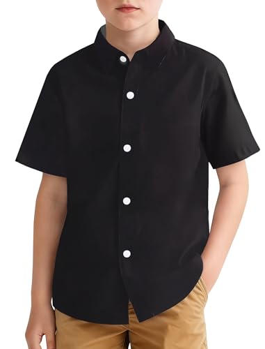 Image of Hawaiian Shirt for Boys Button Down Wrinkle Free Shirt Short Sleeve Funny Beach Casual Summer Print Top for Kids 4-15 Years