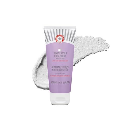 First Aid Beauty - Gommage Corps KP Bump Eraser 10% AHA, Exfoliant Acide Glycolique et Lactique, Réduit Kératose Pilaire, Peaux Sensibles, 56,7 g