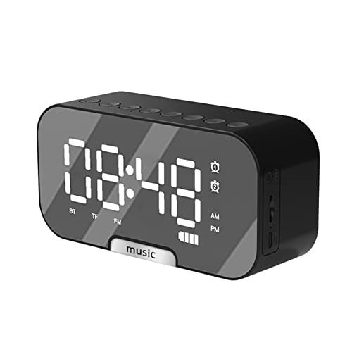 Irishom 4 en 1 Radio Despertador,Digital Reloj Despertador, Reproductor de música, Radio FM, y Soporte para teléfono para Uso en el hogar, la Oficina o al Aire Libre.