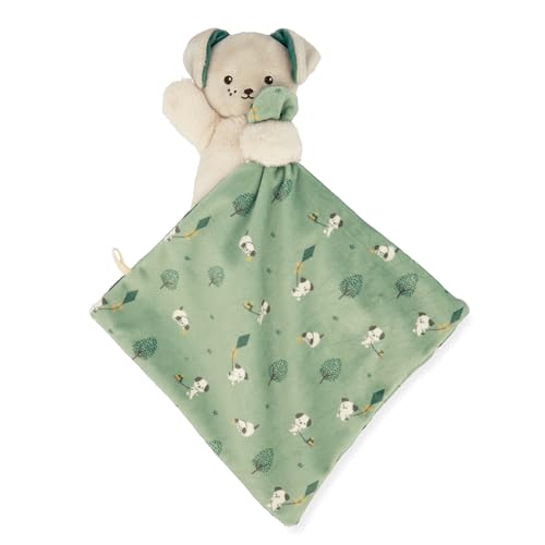 Kaloo - Weiches Stoffquadrat - Kuscheltier Hund grün - Plüschtier Baby - Quadratisch 18 x 18 cm Grün - Umweltverträgliches Material - FSC-Geschenkbox - Ab Geburt, K226001
