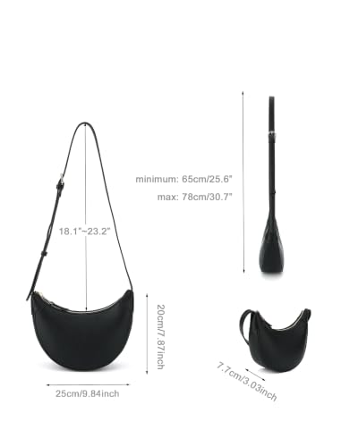 Image of Cresent Crossbody Bag for Women Purse Small Shoulder Sling Moon Bags | Trendy Vegan Leather Dumpling Hobo Bag for Casual Daily