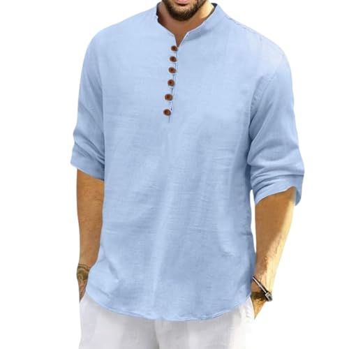 Image of ROYALSCOUT Men's Cotton Polyester Blend Solid Regular Fit Full Sleeve Short Kurta | Ethnic, Lightweight Summer Kurta for Daily & Occasion Use