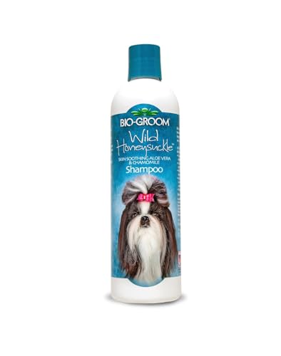 Image of Bio-Groom Wild Honeysuckle Dog Shampoo - Natural Scent Pet Shampoo, Aloe Vera, Chamomile, Cat & Dog Bathing Supplies, Puppy Wash, Cruelty-Free, Made in USA, Quick Rinse Cat Shampoo - 12 fl oz 1-Pack