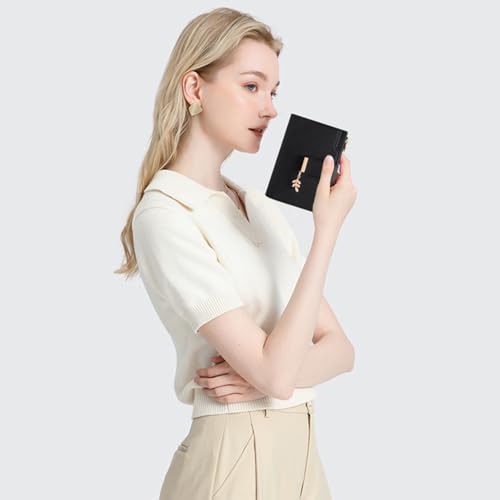 Image of SENDEFN Wallets for Women Leather RFID Blocking Credit Card Case Holder Purse Zipper Pocket with ID Window