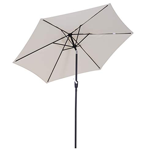 Outsunny Parasol inclinable de Jardin Balcon terrasse manivelle Toile...