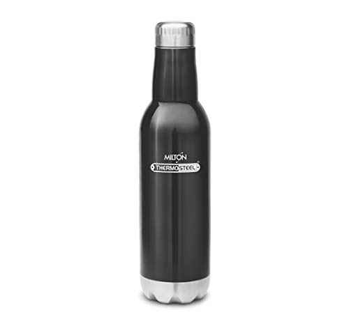 Image of Milton Pride 600 Thermosteel Vaccum Insulated Hot & Cold Water Bottle, 500 ml, Black