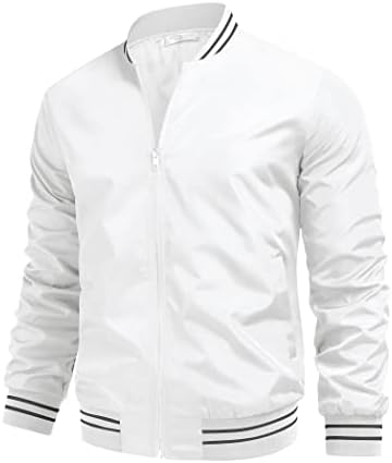 COOFANDY Men's Bomber Jackets Lightweight Windbreaker Full Zip Varsity Jacket Casual Spring Fall Active Coat Outwear