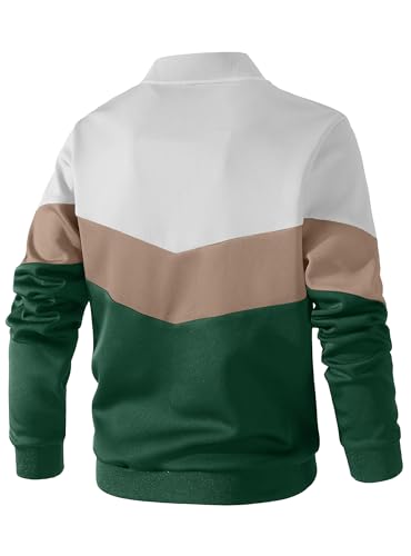 Image of HYPESTFIT Mens Lightweight Jacket Casual Bomber Jacket Color Block Varsity Coat