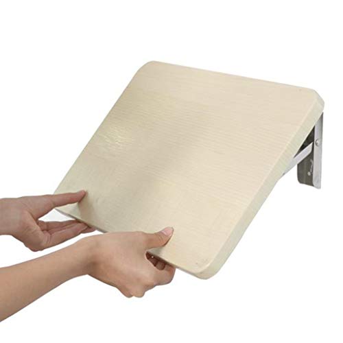 Mesa de hoja abatible montada en la pared, estante flotante Mesa plegable multifuncional de madera maciza Mesa de libro de aprendizaje Escritorio de computadora Estante de baño para espacio pequeño