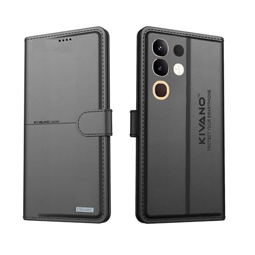 Image of Compatible for Vivo Y31 Pro 5G / Vivo T4X 5G / IQOO Z10X 5G Flip Cover | Leather Finish | Inside Pockets & Inbuilt Stand | Shockproof Wallet Style Magnetic Closure Back Cover Case