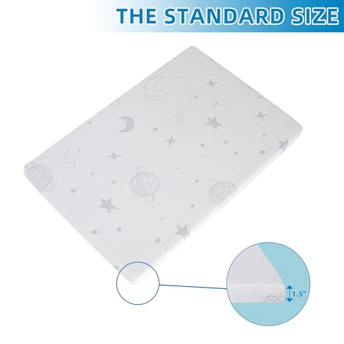 Image of Pack and Play Mattress Pad 38 inchx26 inchx1.5 inch, Breathable Hypoallergenic High Density Foam Portable Pack n Play Mattress