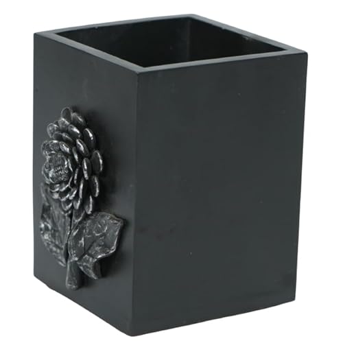 Image of Decorative Embossed Design Pencil and Pen Stand | Desk Organizer for Stationery Storage | Suitable for Office Desk, Study Table, Home and Workspace Use (Design 1)