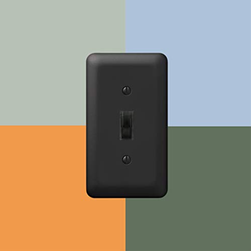 Placa de pared ciega AMERELLE Devon de 2 ventanas de acero color negro para hogar 6