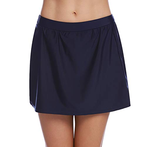 Abollria Gonna da Bagno a Vita Alta con Pantaloncino Gonne Nuoto Bikini Bottom per Mare Piscina e Spiaggia, Blu Reale, XL