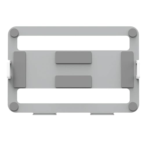 Support double moniteur en finition argentée avec plateau pour ordinateur portable