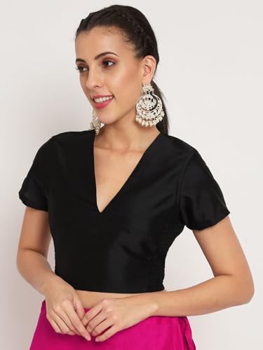 Image of studio rasa Women's Silk Blend Stretchable Blouse for Festive Wedding Party