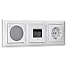 Produktbild Busch-Jaeger Komplett-Set Unterputz UP DAB+ Radio 8215 U-101 Busch-balance SI Alpinweiß Lautsprecher 8223 U Schuko-Steckdose 20 EUC-914 Abdeckung 8253-914 8252-914-101 3-fach Rahmen 1723-914